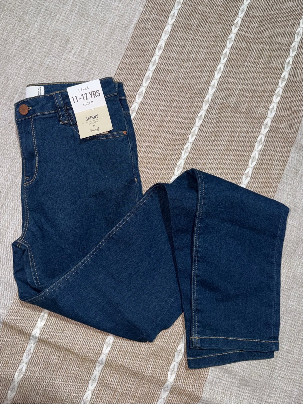 Denim&Co NWT Girls Dark Blue Skinny Jeans